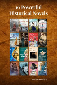 the book cover for 16 powerful historical novels