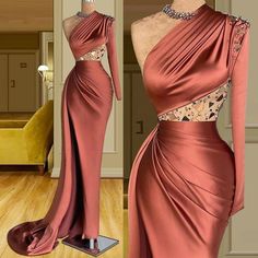 One Shoulder Evening Dress, Cheap Evening Gowns, Custom Made Prom Dress, Evening Wear Dresses, Dress Mermaid, Long Sleeve Prom, Burgundy Prom Dress, Party Gown