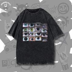 Retro T-Shirt, Oversized Streetwear, Black Grunge Punk Emo Rock Clothing, Harajuku Style. ➡️ This vintage retro washed cotton T-shirt is the perfect way to express your unique style. Crafted from high-quality soft cotton, it's comfortable to wear and features a relaxed fit. You can choose from our selection of aesthetic gothic, grunge, and Y2K prints to get a truly unique T-shirt. 🎁 The perfect gift for fans and enthusiasts of grunge, punk, rock, gothic, and emo. ➡️ Features: ・Made of Cotton. ・ Oversized Y2k T-shirt With Screen Print, Y2k Printed Streetwear Tops, Y2k Printed Tops For Streetwear, 90s Style Printed T-shirt For Streetwear, Black Oversized Y2k T-shirt, Oversized Y2k Graphic Print Top, Black Y2k Shirt With Letter Print, Alternative Fashion Graphic Print Tee, Oversized Grunge Short Sleeve Shirt