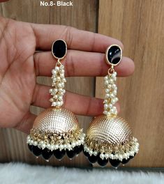 Dark Gold  jhumka earrings tikka set. Earrings length: 3.5 inches  (with drops)  Dome Size: 1.4 inches Black Bollywood Jewelry For Diwali, Bollywood Black Jewelry For Diwali, Bollywood Style Black Jewelry For Diwali, Black Traditional Jhumkas For Gift, Traditional Black Jhumkas For Gift, Traditional Black Jhumkas As A Gift, Black Bollywood Jewelry For Wedding, Bollywood Style Black Jewelry For Wedding, Black Bollywood Style Jewelry For Wedding