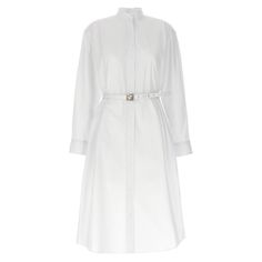 Cotton Poplin Shirt Dress With Button Closure On The Front And Back, Strap Detail At The Waist With 'Ff' Logo Buckle, Long Cuffed Sleeves, Mandarin Collar. Color: White Size & Fit: True To Size Fit Composition: 100% Cotton Made In: Italy Sku: Jul-Fdd008aru3f1f3h Welcome To The Official Luosophy Poshmark Closet! Luosophy Is A Luxury Brand Reselling Company Founded In San Diego, Ca From 2016. All Our Products Are Imported From Italy And Sold In The Usa. We Do Our Best To Provide High Fashion, Luxu Elegant White Shirt Dress With Placket, Classic Dress With Button Cuffs For Daywear, Classic Shirt Dress With Placket For Daywear, Classic Formal Shirt Dress With Covered Buttons, Elegant Shirt Dress With Covered Buttons For Daywear, Classic Dresses With Covered Buttons For Daywear, Classic Shirt Dress With Button Closure For Daywear, Elegant Shirt Dress With Spread Collar For Daywear, Classic Shirt Dress With Spread Collar For Daywear