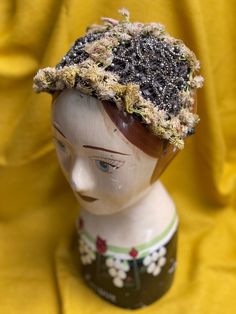 Very Rare! 1940s-1950s Vintage Beaded Fascinator, Millinery Flowers, Silver Beads, Handmade Structure, Brown Straw, Wildflowers, Women's Hat by SageCocoons on Etsy Beaded Fascinator, Mini Hats, Millinery Flowers, Almost Perfect, Beads Handmade, 1950s Vintage, Flower Gift, Simple Outfits, Very Rare