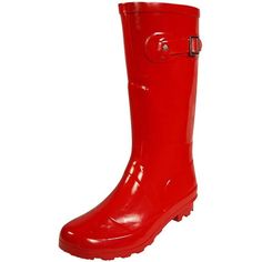 NORTY Womens Mid-Calf Rain Boots. Adult Ladies Waterproof Winter Spring Garden Boot Medium Width. No matter how wet, muddy, or slick it gets outside, our adult rain boots for women have you covered. An 11.25 inch boot shaft with fun, feminine styling keeps you warm, dry, and outfitted in fresh fall and winter-ready looks. This extra-roomy insulated rubber boot lets you layer on your favorite thick socks on the colder days, and a rugged rubber tread sole makes sure you don't slip and slide. Whether you're using them as garden shoes or from point A to point B, they are easy to clean after a full day outdoors. Available in glossy or matte finish and in a variety of solid colors and prints. Size: 7.  Color: Red.  Gender: female. Red Rain Boots With Round Toe For Outdoor, Red Round Toe Rain Boots For Outdoor, Casual Red Waterproof Rain Boots, Red Rain Boots For Outdoor, Red Insulated Boots With Round Toe, Casual Red Rain Boots For Rainy Weather, Red Insulated Round Toe Boots, Casual Red Rain Boots, Red Weatherproof Waterproof Boots With Round Toe