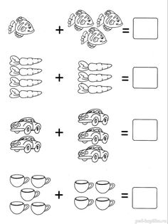 addition worksheet with pictures to help kids learn how to use the same numbers