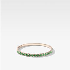 This diaphanous ring is the height of simplicity: the French pavé setting showcases the color of its delicate 0.005 carat ideal cut green emeralds. 1.4 mm band available in rose, yellow and white gold Questions? Want to modify this ring? CONTACT US Nervous About Buying Jewelry Online? READ THIS Made in the USA. All sales are final. All Good Stone pieces are made to order – please allow 3-4 weeks for production, followed by 1-2 days for shipping! Trust us - we’re worth the wait ;) Green Emerald Ring With Single Cut Diamonds For Promise, Emerald Green Promise Ring With Single Cut Diamonds, Green Diamond Stackable Rings Fine Jewelry, Classic Green Emerald Stackable Rings, Green Diamond Stackable Rings For May Birthstone, Green Diamond Promise Ring With Single Cut Diamonds, Green Half Eternity Stackable Rings Fine Jewelry, Formal Green Stackable Rings, Green Diamond Ring With Pave Setting