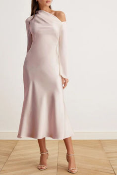 Capture timeless elegance with this stunning satin midi dress, perfect for any special occasion. The bare shoulder design adds a touch of sophistication, making it an ideal choice for a stylish evening out. Inspired by fashion icon Alexa Chung, this dress embodies chic simplicity and effortless glamour. Pair it with delicate silver accessories to complete the look.

#FashionInspo #AlexaChungStyle #SatinDress #BareShoulderDress #ElegantOutfit #EveningWear #FashionTrends #ChicStyle
#sundresses Chic Satin A-line Midi Dress, Elegant A-line Silk Dress For Parties, Chic A-line Satin Dress For Formal Occasions, Chic A-line Silk Satin Dress, Fitted Solid Dress With Satin Finish, Fitted Solid Color Dress With Satin Finish, Solid Color Fitted Dress With Satin Finish, Feminine Fitted Satin Evening Dress, Fitted Feminine Satin Evening Dress