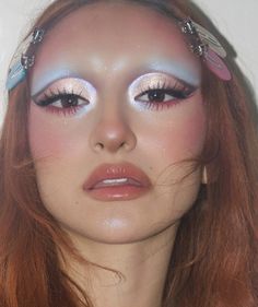 Alessia Golfetto, Unique Makeup Looks Fun, Fairytale Makeup Looks, Unique Makeup Looks Creative, Funky Makeup Creative, Exotic Makeup Looks, Camp Makeup, Weird Makeup Looks, Cool Makeup Looks Creative