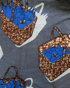 Wax Print Dress, Vintage Picnic, Blue Fruits, Wax Fabric, Wicker Bags, African People, Bluish Green, Batik Fabric, West Side