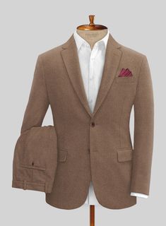 Your wardrobe holds the key to making a strong statement, and our Naples Dolce Brown Tweed Suit offers a stylish and commanding option. Tailored with pure wool fabric, our suit has a plush feel and solid texture that offers warmth and comfort, the main traits of your winter look. So grab this amazing brown-colored suit Classic Tweed Suit For Business Casual, Classic Tweed Business Casual Suit, Classic Wool Suits With Herringbone Pattern, Wool Suits With Herringbone Pattern For Business Casual, Luxury Fitted Tweed Sport Coat, Brown Wool Suit With Herringbone Pattern, Tailored Wool Suit With Herringbone Pattern, Tailored Wool Suits With Herringbone Pattern, Tailored Wool Tweed Jacket