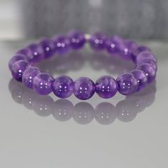 Purple Amethyst Bracelet, Purple Crystal Bracelet, Purple Gemstone Bracelet, 8mm amethyst beads brac Purple Gemstone Stretch Bracelet With Round Beads, Purple Stretch Bracelet With Natural Stones, Purple Natural Stones Stretch Bracelet, Purple Gemstone Beads Stretch Bracelet, Purple Gemstone Beads Stretch Bracelet As Gift, Purple Stretch Bracelet With Gemstone Beads As Gift, Amethyst Stretch Bracelet With 8mm Beads As Gift, Amethyst Stretch Bracelet With Round Beads For Gift, Purple Amethyst Round Stretch Bracelet