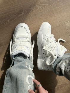 Sneak into style effortlessly with the timeless charm of Triple White sneakers! Bulky Shoes Men, Men’s Winter Shoes, Chunky Sneakers Outfit Men, Chuncky Shoes, White Sneakers Aesthetic, White Shoes Outfit Men, Chunky Shoes Men, Mens Sneakers Fashion, Sneaker Head Men