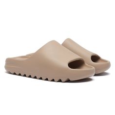 Women’s all-day comfort slip on sliders. Featuring striped flat rubber sole lightweight sandals. • Colour: Mocha • Platform Height: Approx 1 inches • Packaging: Box • Fastening: Slip on • Upper Material: Rubber • Lining Material: Rubber • Sole: Rubber Adidas Yeezy Slide, Yeezy Slides, Striped Flats, Slider Sandals, Slides Sandals, Eva Foam, Adidas Yeezy, Mens Sandals, Adidas Logo