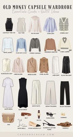 May Outfits Casual Classy, Old Money Wardrobe Essentials, Intj Vibes, Old Money Capsule Wardrobe, Old Money Wardrobe, Fashion Confidence, Money Clothes, Capsule Wardrobe Essentials