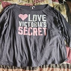 New, Never Worn Victoria's Secret Pajama Shirt With 3/4 Sleeves Size Lg But Runs Alittle Big. Pink Long Sleeve Sleep Top, Long Sleeve Letter Print Tops For Pajama Party, Long Sleeve Tops With Letter Print For Pajama Party, Victoria's Secret Pink Letter Print Top, Victoria's Secret Pink Tops With Letter Print, Pink Letter Print Top By Victoria's Secret, Casual Letter Print Top For Bedtime, Pink Crew Neck Tops For Lounging, Pink Crew Neck Top For Bedtime