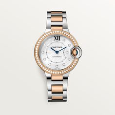 Interchangeable Bracelet, Gold Watches Women, Cartier Ballon Bleu, Crystal Rose, Mechanical Movement, Bezel Diamond, Watch Collection, Steel Bracelet