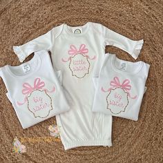 Big Sister Embroidered Shirt with Bamboo and Bow White Long Sleeve Shirt With Machine Embroidery, Cute Embroidered Cotton Shirt, White Long Sleeve Shirt With Embroidered Logo, White Long Sleeve Shirt With Embroidered Graphics, Cotton Long Sleeve Top With Appliques, Cute Long Sleeve Embroidered T-shirt, Spring Tops With Custom Embroidery, White Long Sleeve T-shirt With Floral Embroidery, Pink Embroidered Cotton Shirt