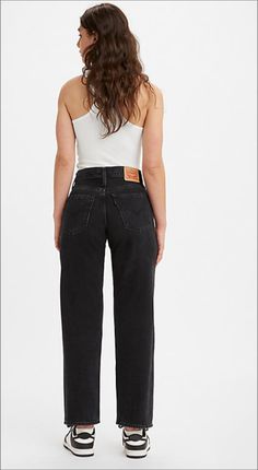 Baggy pants never go out of style, especially when we put our spin on them. This pair is 90s-inspired with a high-waisted fit. They’re the epitome of effortless and cool, making them an easy yes. high rise 31" inseam Vintage-inspired fit Finished with a straight leg Plenty of pockets for all of your essentials Pair it with our graphic tees, smocked blouses or classic button-ups Black-000 Baggy Jean, Black Jeans Women, Swimwear Store, Smock Blouse, 23rd Birthday, Baggy Pants, Baggy Pant, School Shopping, 90s Inspired