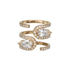 Collection: K.e.mAlloy: 18k GoldDiamonds: 2 X Gia Certified Pears 1.01 Ct, G, Vs2-Si1 & Brilliants... Engagement Rings Baguette, Wedding Bands Emerald, Baguette Eternity Band, Gem Setting, Pear Diamond Ring, High Jewelry Ring, High Fashion Jewelry, Jewelry Design Drawing, Fancy Rings