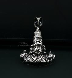 925 sterling silver handmade custom design vintage antique style solid krishna pendant, Lord Tirupati Balaji With laxmi pendant. this is special  design fabulous pendant, best wishes blessing gift for someone special, excellent jewelry from India. Metal-925 sterling silver. Item type-Pendant. Length-2.5 centimeters. Width-1.8 centimeters. Weight-2.130 grams. Stamped-925. note- chain is not include in this listing, for chain please visit" silver chain and necklace" section Make excellent gifting Silver Temple Necklace With Antique Finish As Gift, Antique Finish Silver Temple Necklace As Gift, Heavy Spiritual Pendant Jewelry, Silver Hallmarked Temple Necklace For Diwali, Silver Spiritual Temple Necklace For Puja, Silver Temple Jewelry, Silver Jewelry With Antique Finish For Festivals, Spiritual Silver Temple Necklace For Rituals, Silver Collectible Jewelry For Festivals