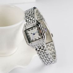 Square Watches, Ladies Bracelet Watch, Silver Watches Women, Women Watches, Band Jewelry, Bracelet Clasps, Square Watch, Women Wrist Watch, Watch Brands