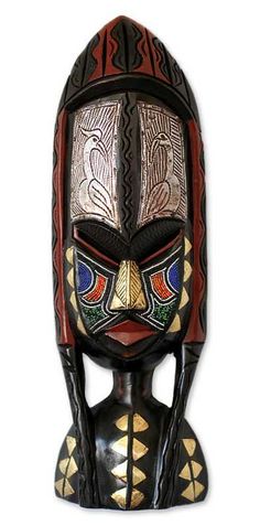 African Wood Mask - Shower of Blessings | NOVICA African Furniture, Wood Mask, Afrikaanse Kunst, African Home Decor, Wall Mask, African Mask, African Artists, African Decor, Africa Art