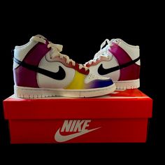 Never Worn, Nike Women's Dunk High Multi-Color Summit White Black Red Fd0802-100 Size 6, New With Box. Ask Any Questions. Smoke Free Home. Fast Shipping. Custom Retro Sneakers For Streetwear, Retro High-top Custom Sneakers, Modern Multicolor High-top Custom Sneakers, White Color Block Synthetic Sneakers, Retro White Color Block Sneakers, Nike Shoes New, Cute Nike Shoes, Nike Dunk High, Dunk High