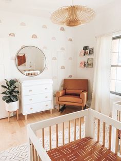 the baby's room is clean and ready to be used for its new nursery