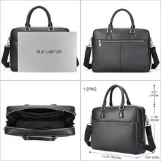 Introducing our Luxury Leather Double Compartment Business Briefcase, crafted with the finest cow leather for a sleek and sophisticated look. This solid bag features a spacious interior with multiple compartments and pockets, including a computer interlayer and cell phone pocket, to keep your belongings organized and secure. With an adjustable shoulder belt and a weight of just 1.07kg, this briefcase offers both style and convenience for the modern professional. Upgrade your business attire and make a statement with our exquisite briefcase today! Classic Large Capacity Laptop Bag For Office, Elegant Briefcase With Interior Card Slots For Everyday Use, Luxury Business Laptop Bag With Large Capacity, Large Capacity Leather Briefcase For Work, Elegant Laptop Bag With Interior Card Slots For Work, Elegant Laptop Bag With Card Slots For Work, Luxury Large Capacity Laptop Bag For Business, Luxury Large Capacity Business Laptop Bag, Elegant Satchel Laptop Bag With Interior Card Slots