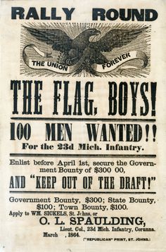 an old poster advertising the flag boys for men wanted in front of a white background