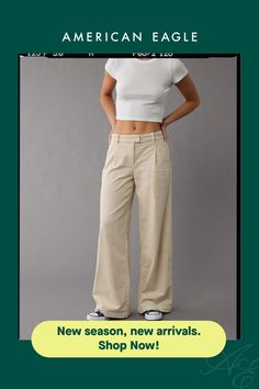 Soft vintage-inspired corduroy/Pleated front/This pant is Real Good: Made with the planet in mind & a promise to continue to do better. Do Better, Trouser Pants, Women's Jeans, Bottoms Pants, Womens Bottoms, American Eagle Outfitters, American Eagle, Vintage Inspired, Women Jeans