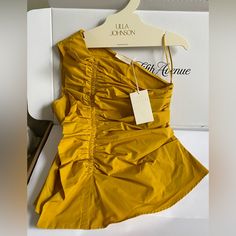 Retails For $490 Right Now. Brand New, Never Worn Ulla Johnson One Sleeve Top. Size 2. Zipper On Side. Forsythia Color - Which Is A Deep Yellow In Person. 62% Polyester 38% Cotton Dry Clean Only One Sleeve Top, Floral Lace Blouse, Deep Yellow, Striped Sleeveless Top, Eyelet Blouse, High Neck Blouse, Gold Blouse, Half Sleeve Blouse, Silk Tank Top