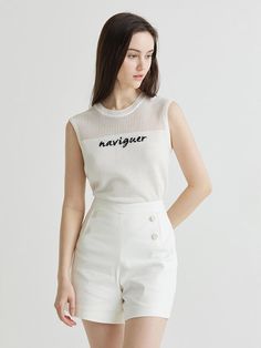 Composition : Shell cotton 59 nylon 41Color : Black , WhiteCountry of Origin : CHINA Sleeveless Knit Top For Workwear, Sleeveless Knit Top For Summer Workwear, White Knit Top For Summer Workwear, Sleeveless Knit Top, Sleeveless Knit, Cami Tanks, Knit Top, Composition, Top Outfits