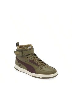 A high-top profile adds a cool and edgy element to a faux-leather sneaker complete with branded logos for signature Puma style. 
Cushioned EVA footbed with arch support 
Textile faux-leather upper/synthetic lining and sole 
Imported 
PUMA has received the Fair Labor Association accreditation, which signifies that the company has effective systems and procedures in place to successfully uphold fair labor standards throughout its supply chains, including strategies and tools to address and improve Casual Leather Basketball Shoes For Streetwear, Casual Leather Basketball Shoes With Rubber Sole, Athleisure Synthetic High-top Lace-up Sneakers, Athleisure Lace-up High-top Sneakers In Synthetic, Athleisure Synthetic Lace-up High-top Sneakers, Casual High-top Leather Basketball Shoes, Urban Leather High-top Sneakers, Leather Basketball Shoes With Studded Outsoles, Modern High-top Lace-up Sneakers With Cushioned Footbed