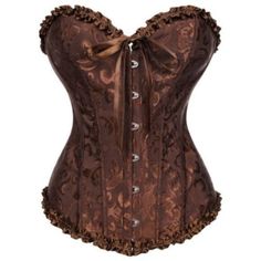 Hand Wash Only The Corsets For Women Is Made Of 90% Polyester And 10% Spandex. The Corset Lingerie For Women Is Lace Up On Back, Plastic Boning To Support Size: |Xs,Waist,23-25",Bust,30-32" |S, Waist,25-27",Bust,32-34" |M,Waist,27-29",Bust,34-36" |L,Waist,29-31",Bust,36-38" |Xl,Waist,31-33",Bust,38-40" |2xl,Waist,33-35",Bust,40-42" |3xl,Waist,35-37",Bust,42-44" |4xl,Waist,37-39",Bust,44-46" |5xl,Waist,39-41",Bust,46-48" Victorian Masquerade, Brown Corset, Fashion Corset, Bustier Lingerie, Lace Corset Top, Top Satin, Pink Corset, Waist Corset, Plus Size Corset