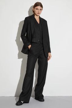 NEW ARRIVALS Elevated Menswear, Saint Art, Pinstripe Trousers, Cosy Outfit, Pinstripe Blazer, Pinstripe Pattern, Autumn Trends, Traditional Fashion, Print Trends