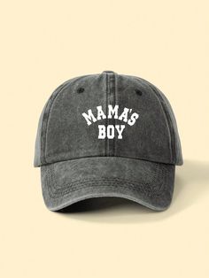 1pc Printing MAMA"S BOY Washed Baseball Cap For Children, Adjustable Outdoor Sunscreen Leisure Cap Suit Boys And Girls, Spring And Autumn Travel, Y2K Beach Vacation, Sun Protection Black Casual   Polyester  Baseball Cap   Kids Accessories, size features are:Bust: ,Length: ,Sleeve Length: Hip Hop Snapback Hat With Letter Print Visor, Hip Hop Snapback Hat With Letter Print, Snapback Visor Hat With Letter Print, Letter Print Snapback Visor Hat One Size, Letter Print Snapback Hat, Adjustable Letter Print Cap, Hip Hop Curved Bill Hat With Letter Print, Trendy Outdoor Baseball Cap With Letter Print, Baseball Season Trucker Hat With Letter Print