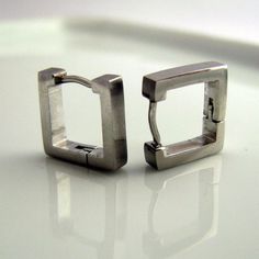 Men's hoop earrings, square steel hoop earrings, tiny hoop earrings, cartilage earring, helix hoop e Helix Hoop Earring, Snug Piercing, Tragus Daith, Square Hoop Earrings, Earrings Cartilage, Helix Hoop, Earrings Square, Mens Earrings Hoop, Tiny Hoop Earrings