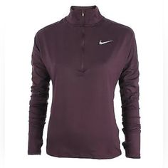 Brand: Nike Style: Dri-Fit Half Zip Running Shirt Color: Burgundy (Purple) Condition: New With Tags. See All Pictures For Details And Measurements. Size: Extra Small -Half Zip Front Closure -Long Sleeves -Thumbholes Nike Tops For Sports In Fall, Fitted Nike Tops For Fall, Nike Fitted Long Sleeve Tops, Purple Sportswear Top For Workout, Nike Workout Tops For Fall, Casual Purple Sports Tops, Casual Purple Tops For Sports, Nike Purple Sporty Tops, Purple Nike Sporty Top