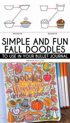 Bullet Journal For Kids, Hand Ref, Bullet Journal Easy, Journal Easy, Fall Doodles, Easy Drawing Step By Step, Autumn Doodles, Beginner Drawing Lessons, Holiday Art Projects