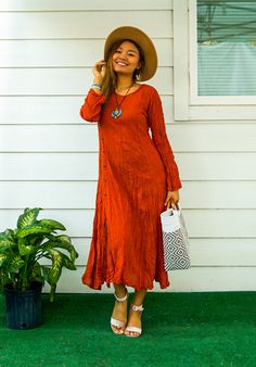 * Bohemian Style Dress * One Size Fits Most (US Women's S-XL) * Cotton Gauze * Asymmetrical Hemline * Long Sleeve * Bust up to 50" * Length 48" * Coconut Buttons * Breathable and extremely comfortable * Minimal Look * Great gift for yourself or your loved ones * Machine wash. Tumble Dry * Handcrafted from USA with Love * Available Colors in Teal, Mangosteen, Mustard Yellow, Rust, and Gray ----------------------------------------------------------- Casual Crinkle Texture Vacation Dress, Casual Crinkle Texture Maxi Dress For Summer, Casual Summer Maxi Dress With Crinkle Texture, Summer Maxi Dress With Crinkle Texture, Summer Flowy Dress With Crinkle Texture, Flowy Crinkle Texture Summer Dress, Flowy Summer Dress With Crinkle Texture, Casual Flowy Dress With Crinkle Texture, Summer Dresses With Crinkle Texture And Flowy Fit