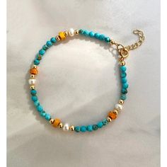 Turquoise & Jasper Gold Filled Bracelet. Delicate Turquoise - Etsy Bracelet Layering, Turquoise Bead Bracelet, Color Turquesa, Beads Bracelet Design, Beaded Anklets, Layered Bracelets, Jasper Beads, Gorgeous Bracelet, Girly Jewelry