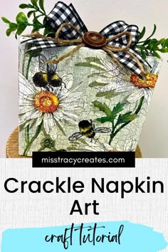 Crackle Napkin Art Crackle Medium, Easy Crafts To Sell, I Am Crazy, Crackle Painting