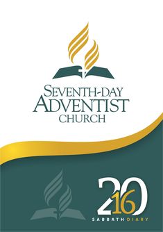 the logo for seventh - day advertist church, featuring an open book and flames