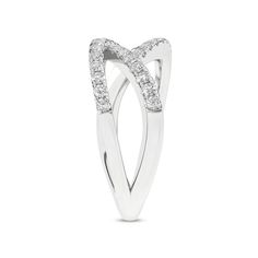 Featuring a mesmerizing crossover pattern adorned with a row of scintillating diamonds, this Statement Exquisite Band is a work of art. Its bold presence on your finger exudes confidence and individuality. Crafted with love, this diamond stacking ring redefines your style statement. Dazzling Brilliant Cut Diamond Ring For Evening, Brilliant Cut Round Diamond Ring For Evening, Evening Brilliant Cut Diamond Ring, Modern Diamond Ring With Pave Setting For Formal Occasions, Modern Pave Setting Diamond Ring For Formal Occasions, Modern Diamond White Diamond Ring With Pave Setting, Modern Diamond White Ring With Pave Setting, Modern Formal Diamond Ring With Pave Setting, Platinum Diamond White Ring For Evening