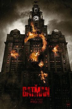 the dark knight rises movie poster with an evil demon on it's face and flames coming out of his mouth