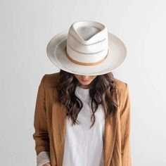 Arlo Tan Band - Straw Teard... Fedora Women, Packable Sun Hat, Gigi Pip, Womens Straw Hats, Hand Sewn Leather, Straw Fedora Hat, Floppy Sun Hats, Branding Photoshoot Inspiration, Straw Fedora