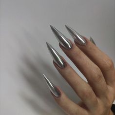 Icy Trix Aesthetic, Silver Halloween Nails, Icy Aesthetic, Nail Trends For 2023, Pretty Poison, Manon Blackbeak, Stilleto Nails Designs, Marvel Oc