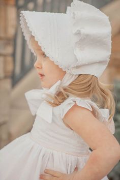 LLK Clover Bonnet PDF Sewing Pattern #babybonnet #bonnetpattern #babyhat #sewingpattern #littlelizardking #handmadebonnet #vintageinspiredbonnet Cute White Baptism Hat, Fitted Bonnet Cap For Spring, Fitted Spring Hat With Ruffles, Fitted Summer Bonnet With Curved Brim, Fitted Brimmed Bonnet For Summer, Fitted Ruffle Hats For Spring, Spring Fitted Hats With Ruffles, Fitted Ruffled Hats For Spring, White Cotton Bonnet For Spring