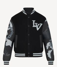 Chains Camo Lv Letterman Varsity Jacket Louis Vuitton Jacket, Louis Vuitton Official, Genuine Leather Jackets, Designer Clothes For Men, Mens Coats, Camouflage, Varsity Jacket, Camo, Mens Jackets