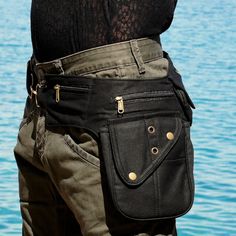 Utility Belt Fanny Pack With 7 Pockets for Festivals, Travels and Urban Life Black Cotton the Nebulabelt - Etsy Alt Style Outfit, Thigh Bag, Clothing Board, Belt Pack, Ren Fair, Alt Style, Utility Belt, Leather Belt Bag, Belt Bags